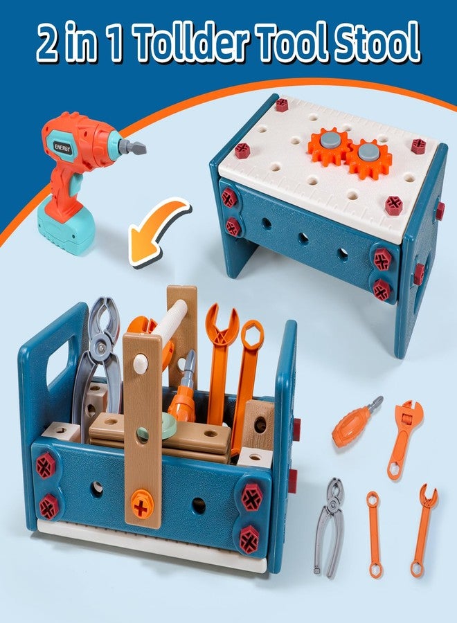 VEAIS Kids Tool Set with Drill,120Pcs Toddler Tool Set with ToolBench,Montessori Toy for 2+Year Old,Educational STEM Construction Toys for Ages 2-4,Pretend Play Toddler Toys 3-5 Year Old Birthday Gift - Image 2