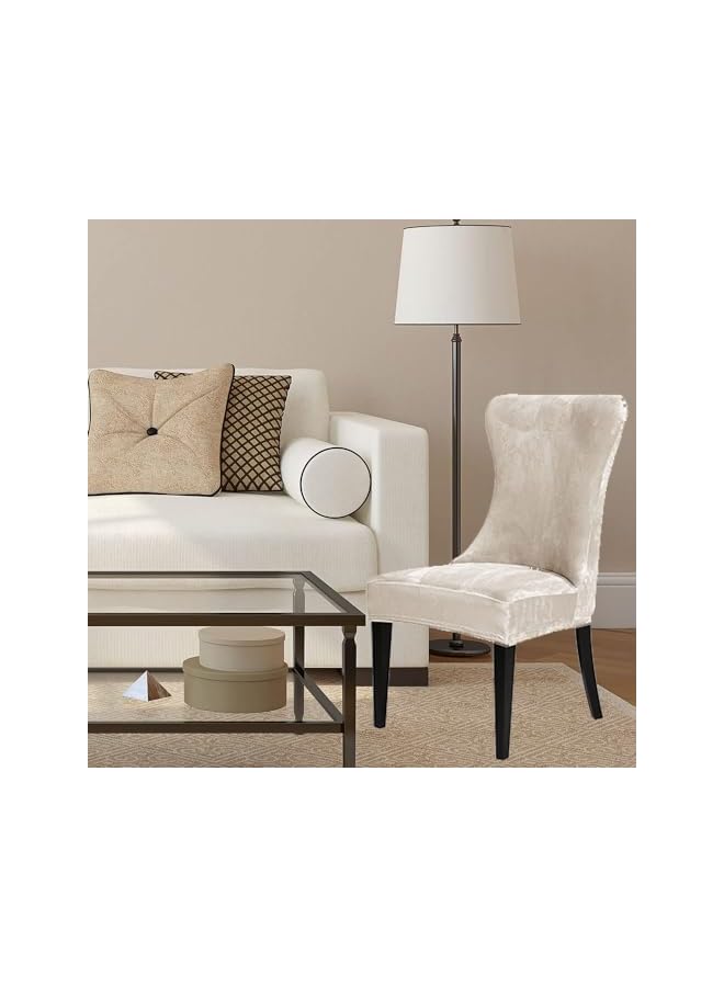 The Bros Stretch Soft Velvet Wingback Chair Cover, Dining Room Chair Covers, Super Soft Washable Reusable Armchair Slipcover, for Dining Room Home Banquet Party Decor (Cream, Set of 4) - Image 5