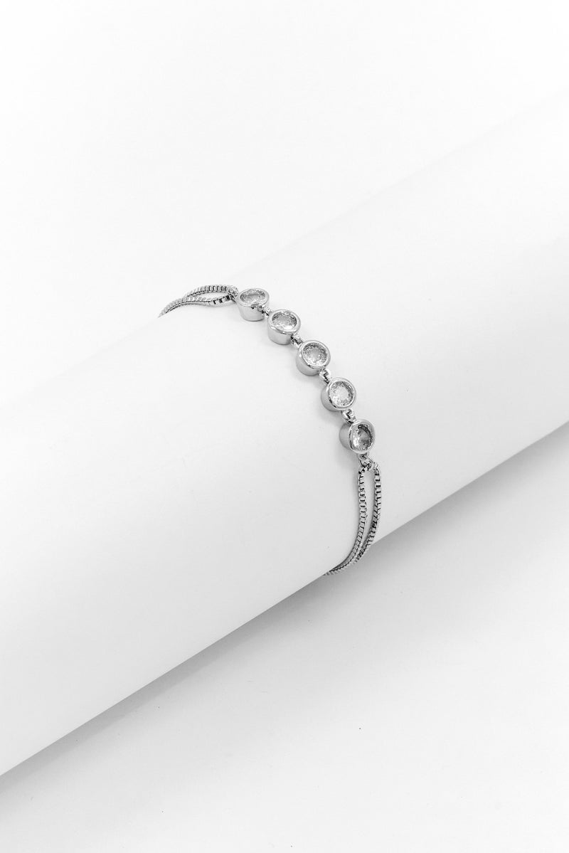Mestige Women Gemstones Silver Plated Payton Bracelet, Silver  - Image 1