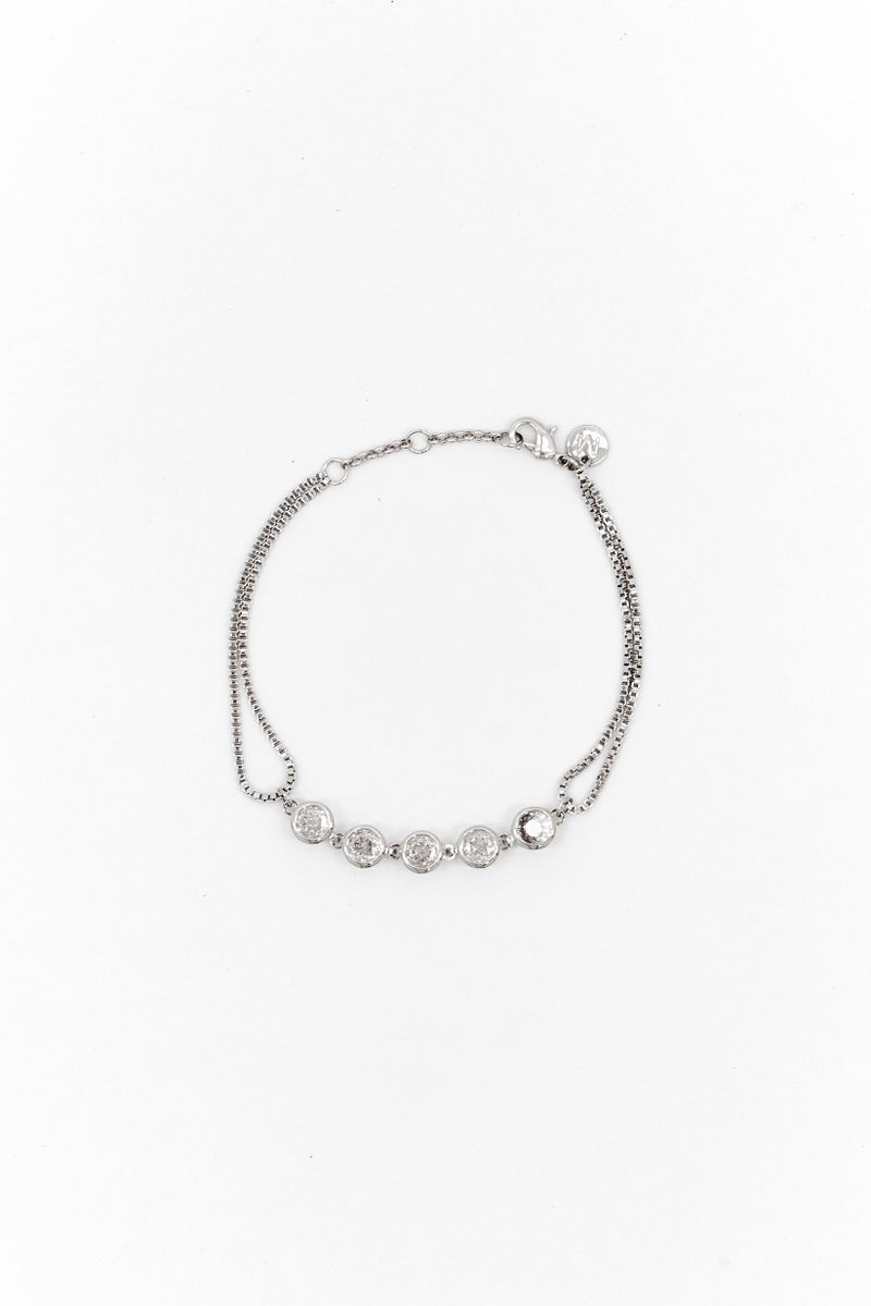 Mestige Women Gemstones Silver Plated Payton Bracelet, Silver  - Image 4