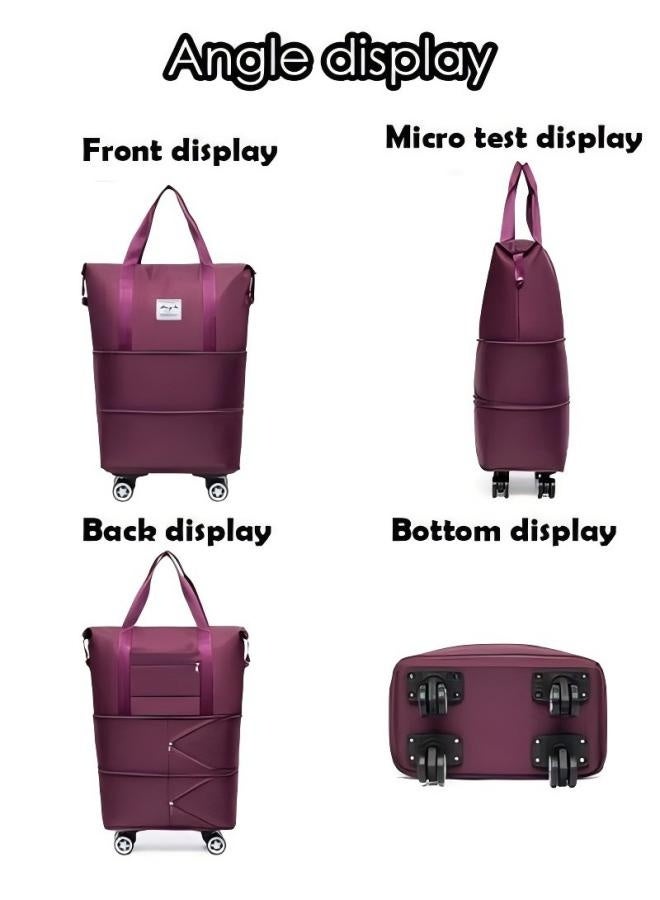 DUNISO Expandable Travel Luggage Bag for Men and Women,with Detachable Wheels,Large Capacity Dry Wet Separation Duffle Bag,Wear Resistant and Waterproof, Sturdy and Durable,Suitable for Traveling and Going Out - Image 4