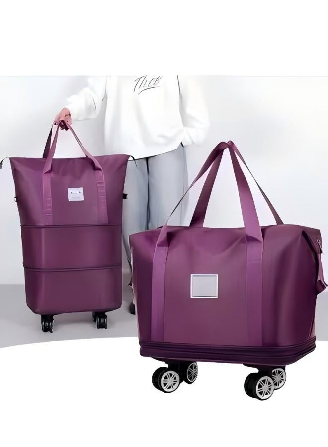 DUNISO Expandable Travel Luggage Bag for Men and Women,with Detachable Wheels,Large Capacity Dry Wet Separation Duffle Bag,Wear Resistant and Waterproof, Sturdy and Durable,Suitable for Traveling and Going Out - Image 3