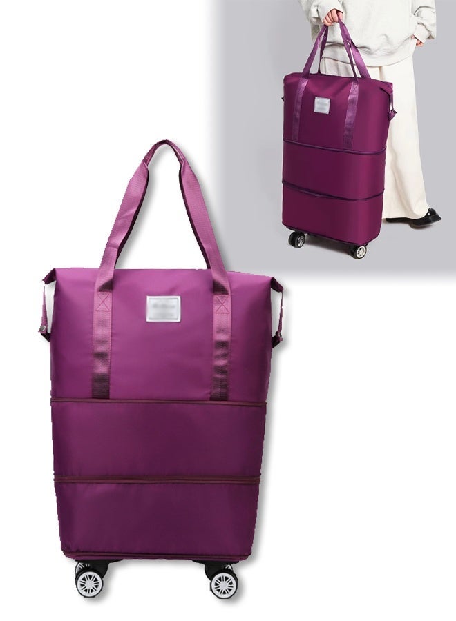 DUNISO Expandable Travel Luggage Bag for Men and Women,with Detachable Wheels,Large Capacity Dry Wet Separation Duffle Bag,Wear Resistant and Waterproof, Sturdy and Durable,Suitable for Traveling and Going Out - Image 2