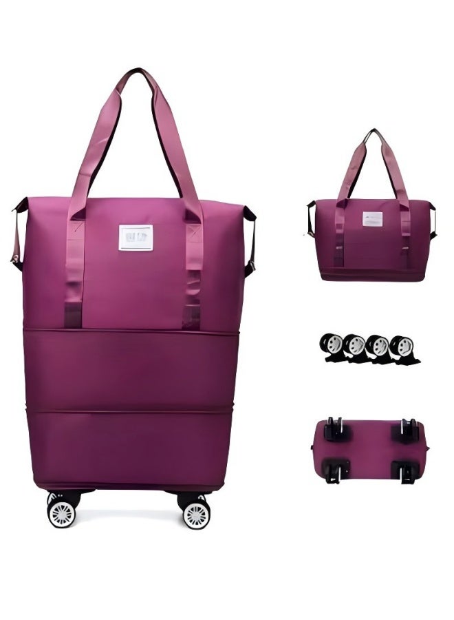 DUNISO Expandable Travel Luggage Bag for Men and Women,with Detachable Wheels,Large Capacity Dry Wet Separation Duffle Bag,Wear Resistant and Waterproof, Sturdy and Durable,Suitable for Traveling and Going Out - Image 1