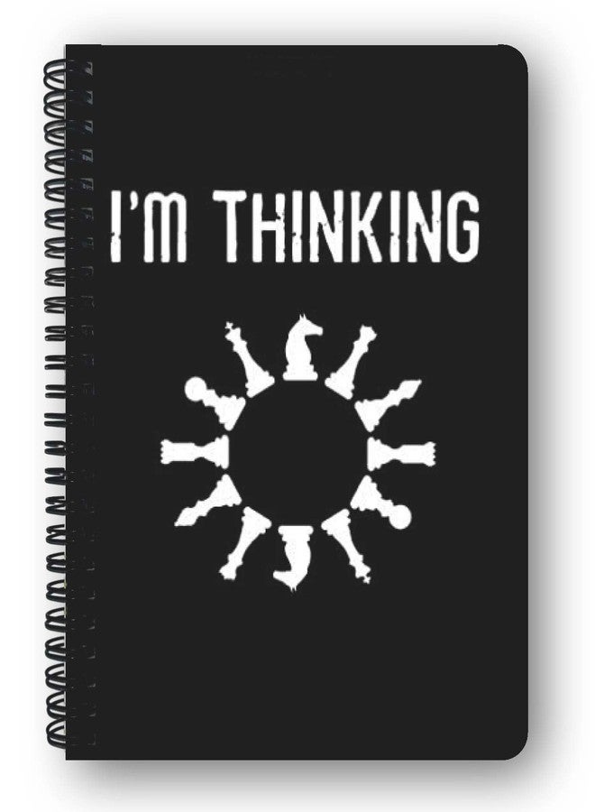Chess Theme Spiral Notebook, A5 Size, Unruled, 144 Pages, with Bookmark and stiker, for Chess Lovers - Image 1