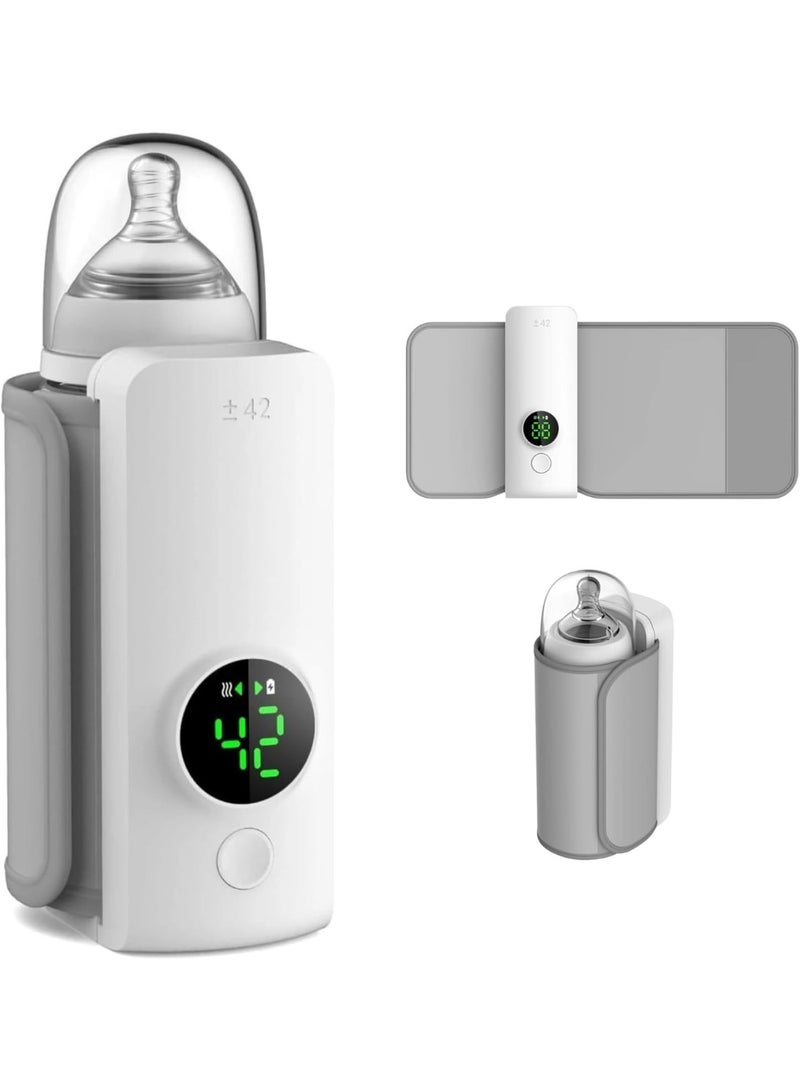 ام تي اس جهاز تدفئة زجاجات الأطفال المحمول من  للسفر، جهاز تدفئة زجاجات الأطفال اللاسلكي القابل لإعادة الشحن، جهاز تدفئة زجاجات الأطفال لحليب الأم والحليب الصناعي - Image 1