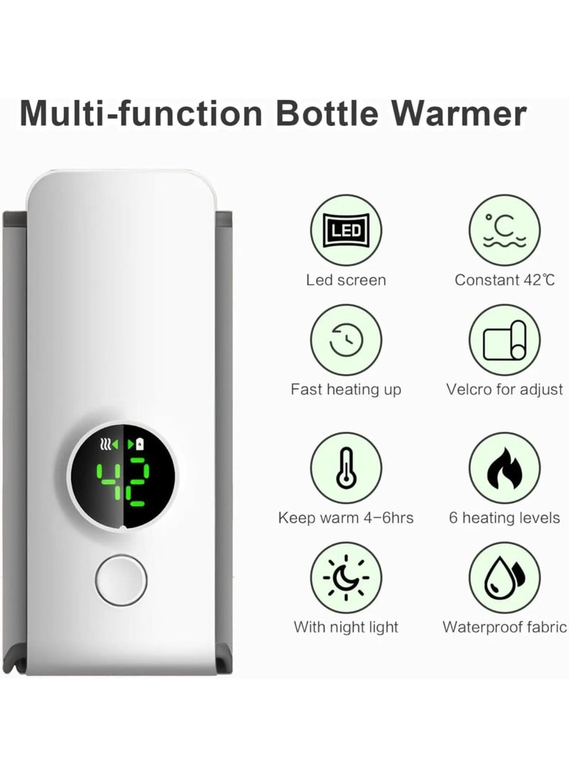 ام تي اس جهاز تدفئة زجاجات الأطفال المحمول من  للسفر، جهاز تدفئة زجاجات الأطفال اللاسلكي القابل لإعادة الشحن، جهاز تدفئة زجاجات الأطفال لحليب الأم والحليب الصناعي - Image 2