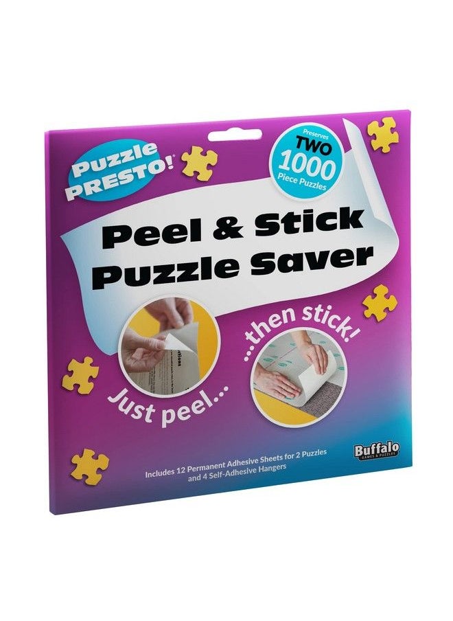 Buffalo Games - (2 Pack)Puzzle Presto! Peel & Stick Puzzle Saver: The Original And Still The Best Way To Preserve Your Finished Puzzle! 12 Adhesive Sheets And 4 Adhesive Hangars. Preserve Two1000 Piece Puzzles! Multi - Image 1