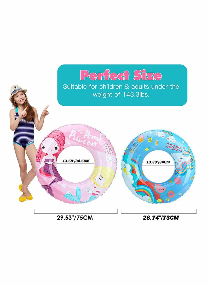واي آند دي Inflatable Swim Rings, Cartoon Round Swimming Float Ring Floatie Water Fun Beach Party Pool Toys with Repair Patch for Kids Adults - Image 4