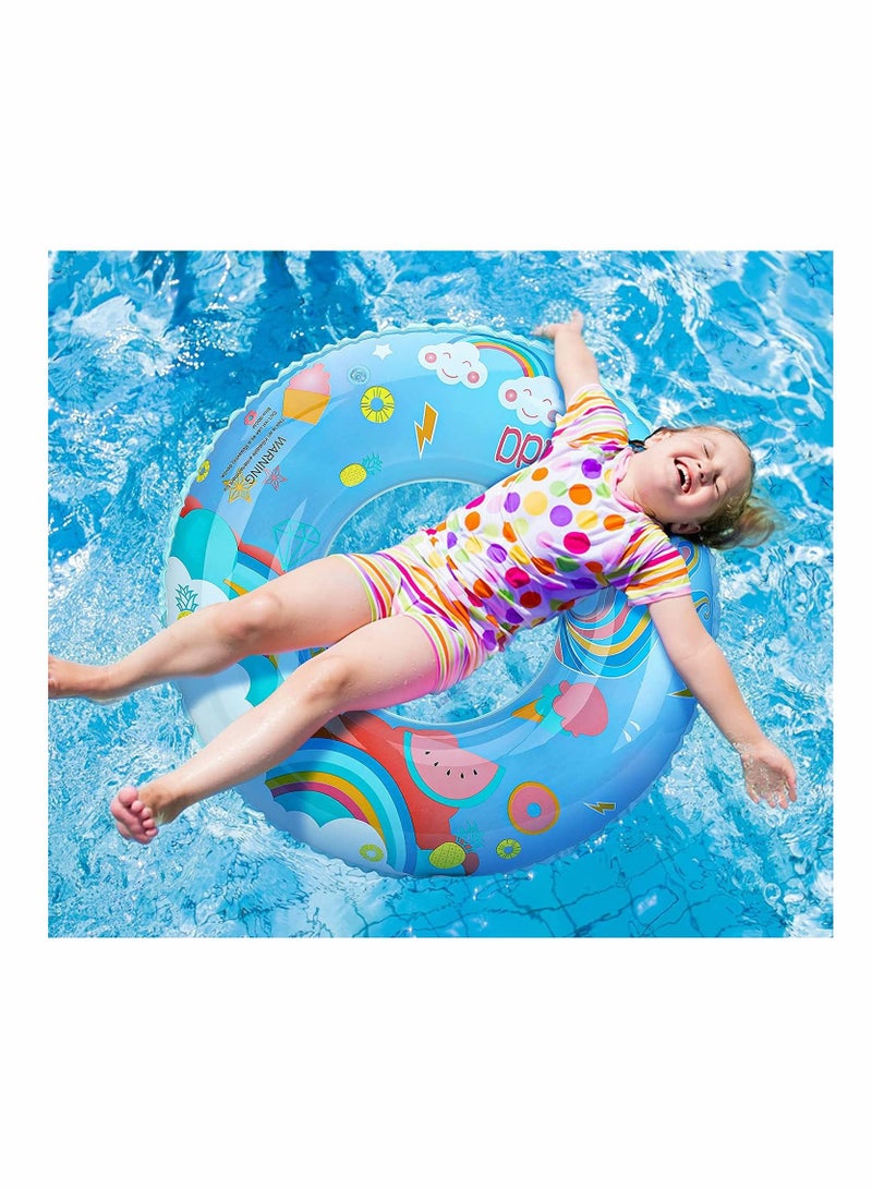 واي آند دي Inflatable Swim Rings, Cartoon Round Swimming Float Ring Floatie Water Fun Beach Party Pool Toys with Repair Patch for Kids Adults - Image 3