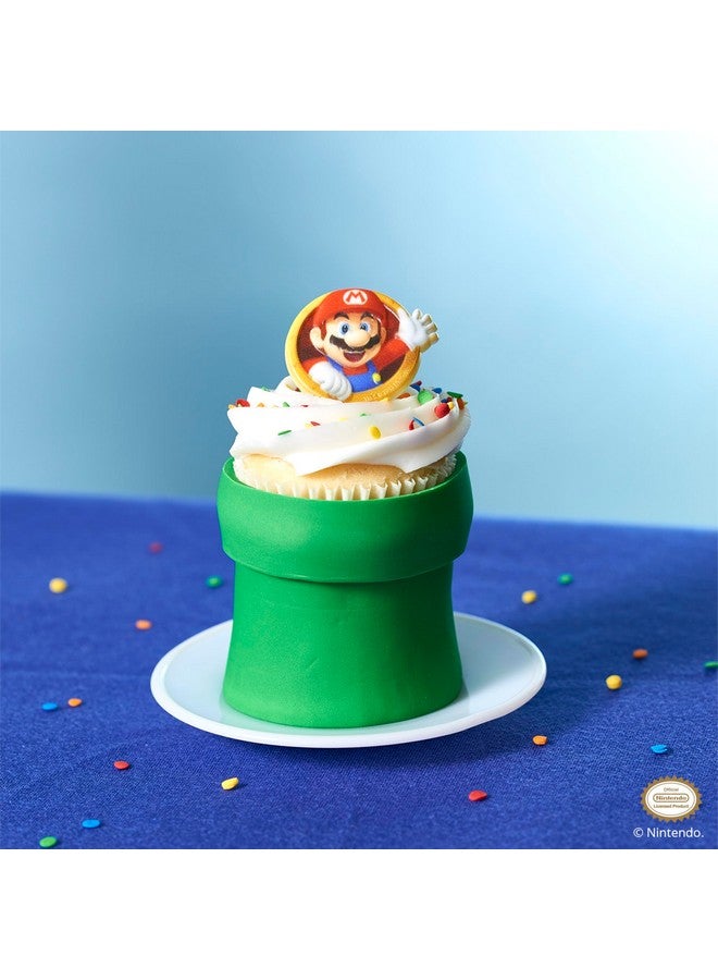 ديكوباك حلقات ديكوباك سوبر ماريو، 24 قطعة من زينة كب كيك نينتندو بتصميم ماريو ولويجي، لتزيين الكيك لأعياد الميلاد والألعاب والحفلات - عبوة من 24 قطعة - Image 5