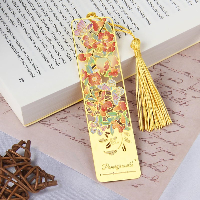 Kinsound 3pcs Metal Flower Bookmarks with Tassel for Reading Women, Pretty Cute Book Markers for Women, Men, Kids, Book Lovers, Reading Accessories Gifts for Book Loversï¼ˆStyle -Aï¼‰ - Image 5