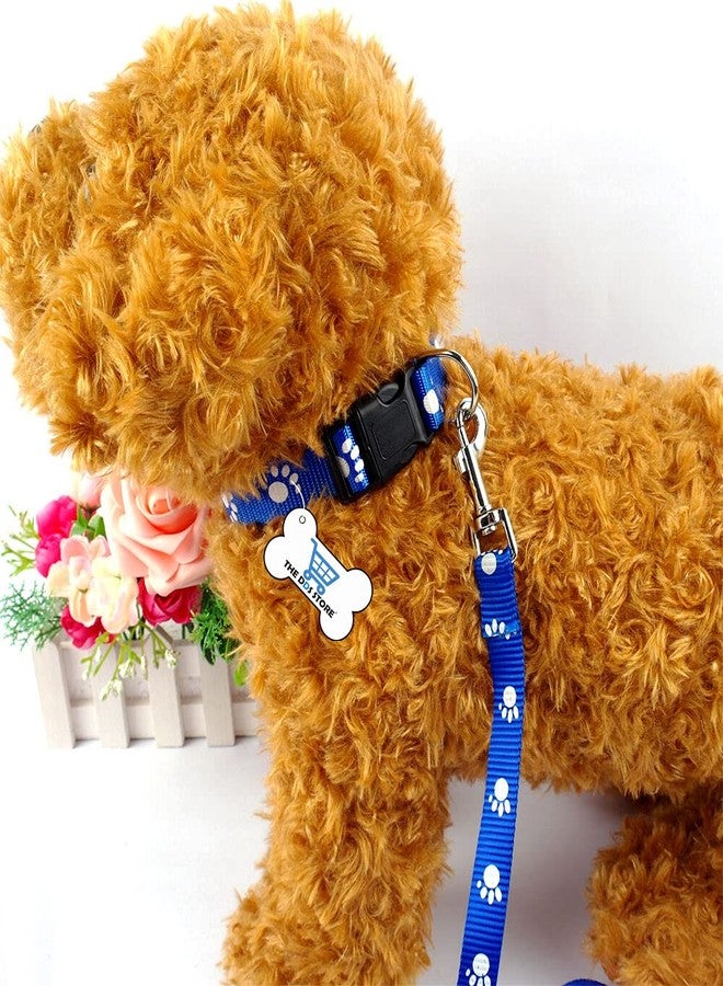 THE DDS STORE 15 mm Paw Print Nylon Puppy Collar & Leash Set for Small & Medium Dogs Paw Print Puppy Collar & Leash Set for Small & Medium Dogs (Blue, 15.MM Collar Leash Set) - Image 3