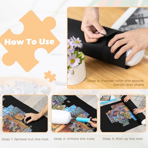 Lavievert Jigsaw Puzzle Mat Roll Up, Portable Puzzle Board Puzzle Storage Puzzle Saver, Environmental Friendly Material, Store Jigsaw Puzzles Up to 1500 Pieces - Image 4