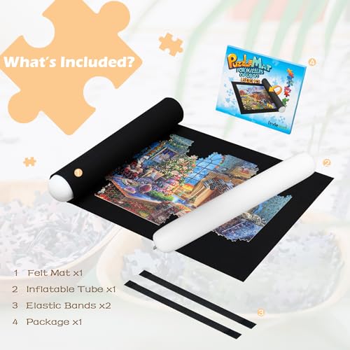Lavievert Jigsaw Puzzle Mat Roll Up, Portable Puzzle Board Puzzle Storage Puzzle Saver, Environmental Friendly Material, Store Jigsaw Puzzles Up to 1500 Pieces - Image 5