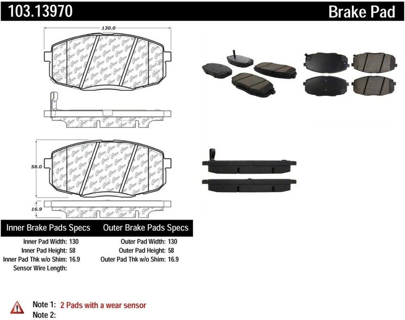StopTech 103.13970 Ceramic Brake Pad Set - Image 2