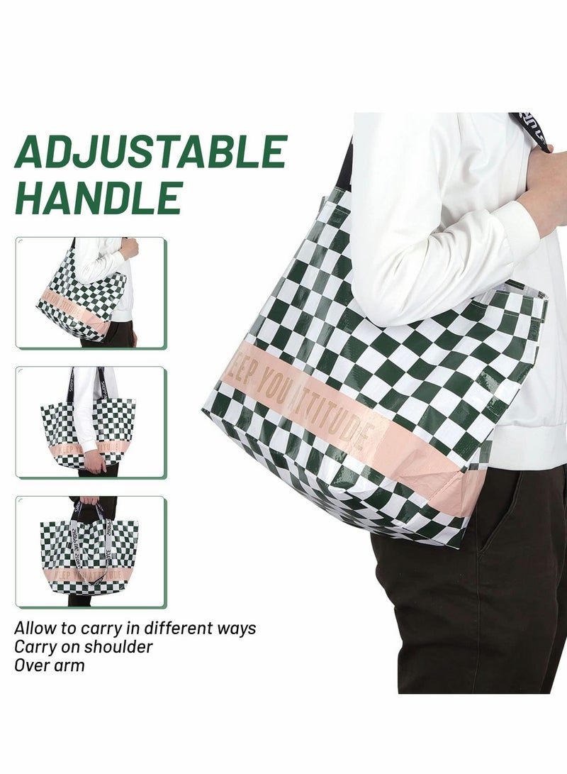 KASTWAVE 3 Pack Reusable Shopping Bags, Waterproof Grocery Bags Collapsible Tote Bags for Picnics, Laundry, House Storage, Extra Large & Durable Foldable Shopping Bags (11.4 x 8.3 x 12.2 inches) - Image 4