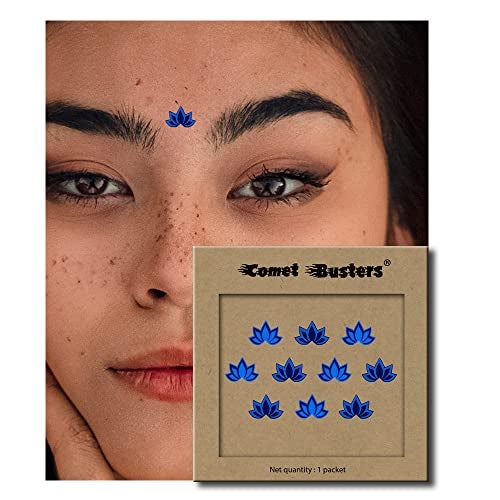 Comet Busters Handcrafted Blue Floral Lotus Bindis (BV1953) - Image 4