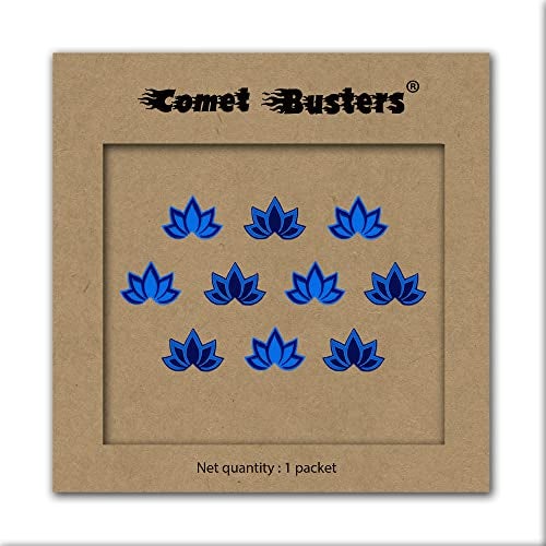 Comet Busters Handcrafted Blue Floral Lotus Bindis (BV1953) - Image 3