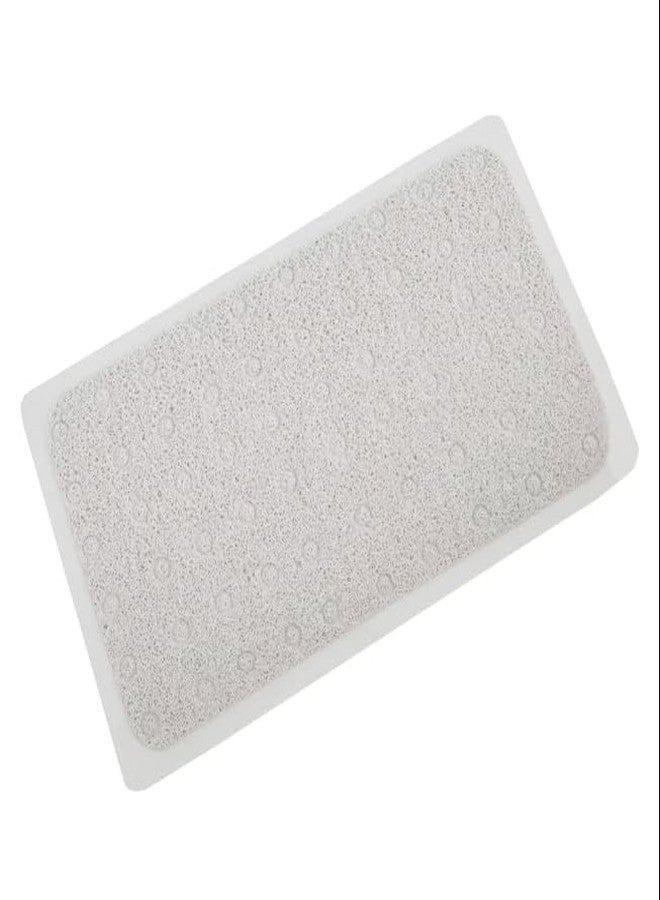 سيدلاف سجادة حوض استحمام من مادة PVC بنقشة ليفة مزخرفة من سيدلاف، مزودة بأكواب شفط، لون أبيض - Image 1