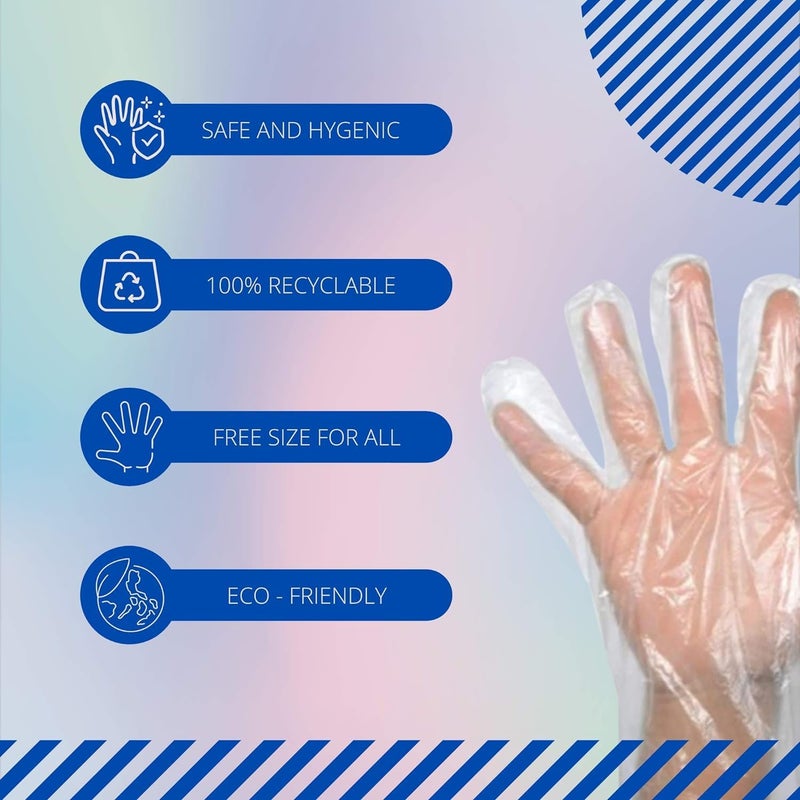 Stylo Biodegradable & 100% Compostable Disposable Hand Gloves, Transparent Hand Gloves for cleaning/Kitchen/Restaurant/Gardening/Public Areas (200 PIECES) - Image 5
