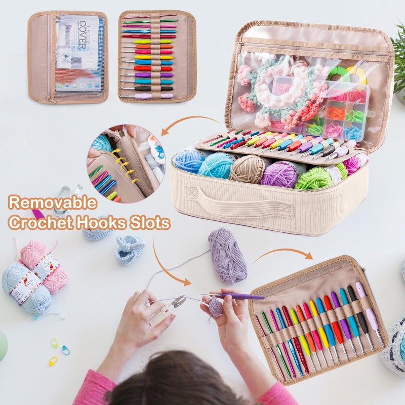 MYBAGZING Crochet Kit for Beginners with Yarn Storage Bag, 10pcs Crochet Hooks 2.0-6.0 mm, 10 Skeins Yarn for Crocheting, Knitting Accessories, 58pc Crochet Starter Kit for Adults - Image 3