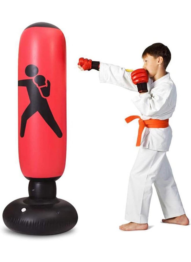 RATSAW - Free Standing Inflatable Punching Bag 160cm Kids Boxing Bag for Kids and Adults Karate Taekwondo Decompression Kick Speed Training - Image 1