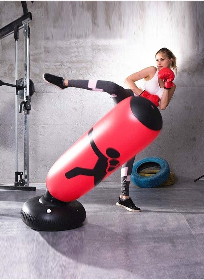 RATSAW - Free Standing Inflatable Punching Bag 160cm Kids Boxing Bag for Kids and Adults Karate Taekwondo Decompression Kick Speed Training - Image 1