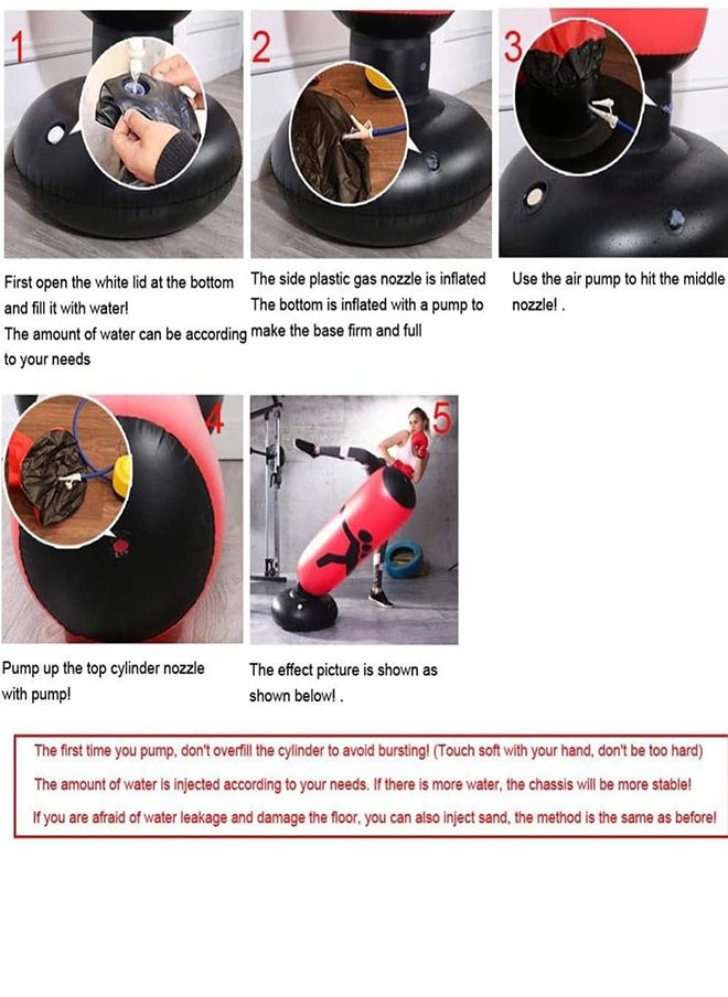 RATSAW - Free Standing Inflatable Punching Bag 160cm Kids Boxing Bag for Kids and Adults Karate Taekwondo Decompression Kick Speed Training - Image 1