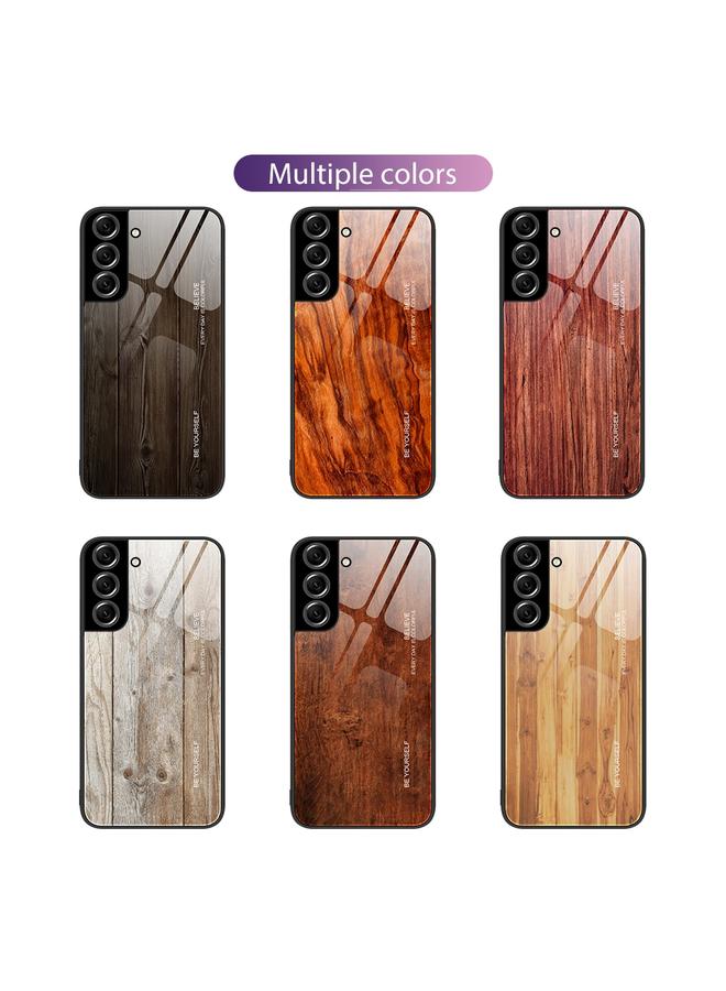 erorex Case For Samsung Galaxy S22+ 5G Wood Grain Glass Protective Phone Case - Image 2