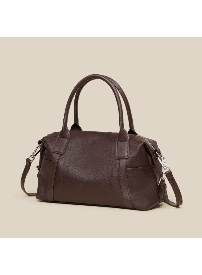 Comely Women's Bag Genuine Leather Bag Crossbody Bag Shoulder Bag Handbag Large Capacity Boston Bag Tote Bag - Image 3