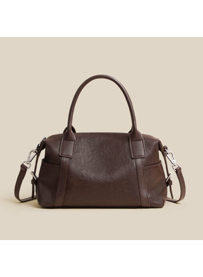 Comely Women's Bag Genuine Leather Bag Crossbody Bag Shoulder Bag Handbag Large Capacity Boston Bag Tote Bag - Image 4