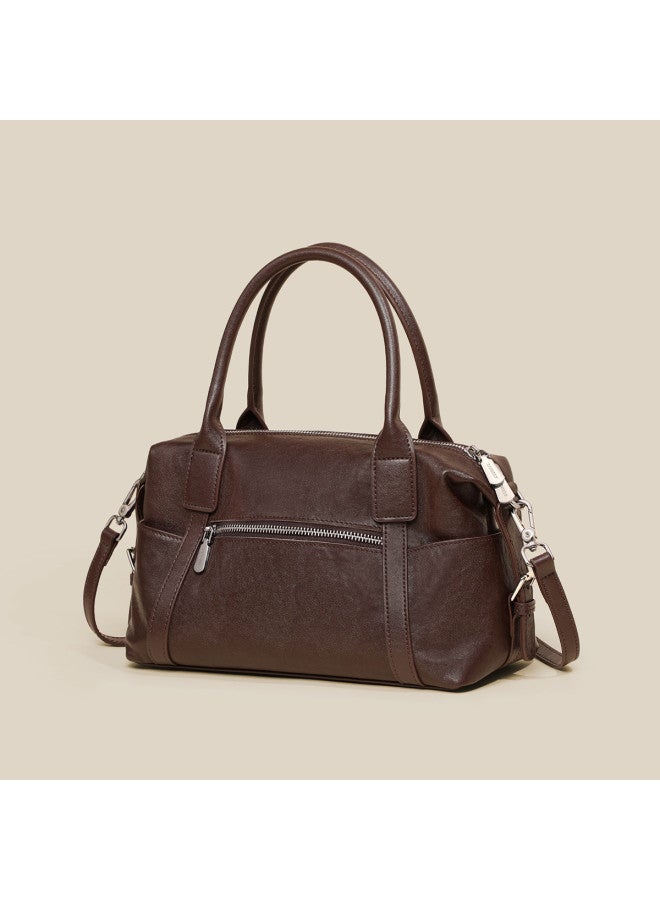 Comely Women's Bag Genuine Leather Bag Crossbody Bag Shoulder Bag Handbag Large Capacity Boston Bag Tote Bag - Image 5