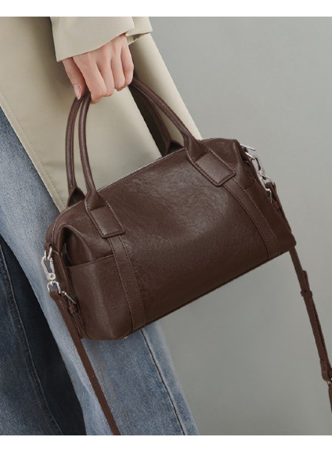 Comely Women's Bag Genuine Leather Bag Crossbody Bag Shoulder Bag Handbag Large Capacity Boston Bag Tote Bag - Image 1