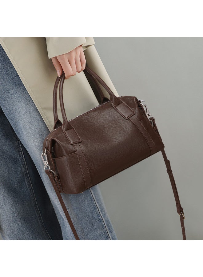 Comely Women's Bag Genuine Leather Bag Crossbody Bag Shoulder Bag Handbag Large Capacity Boston Bag Tote Bag - Image 2