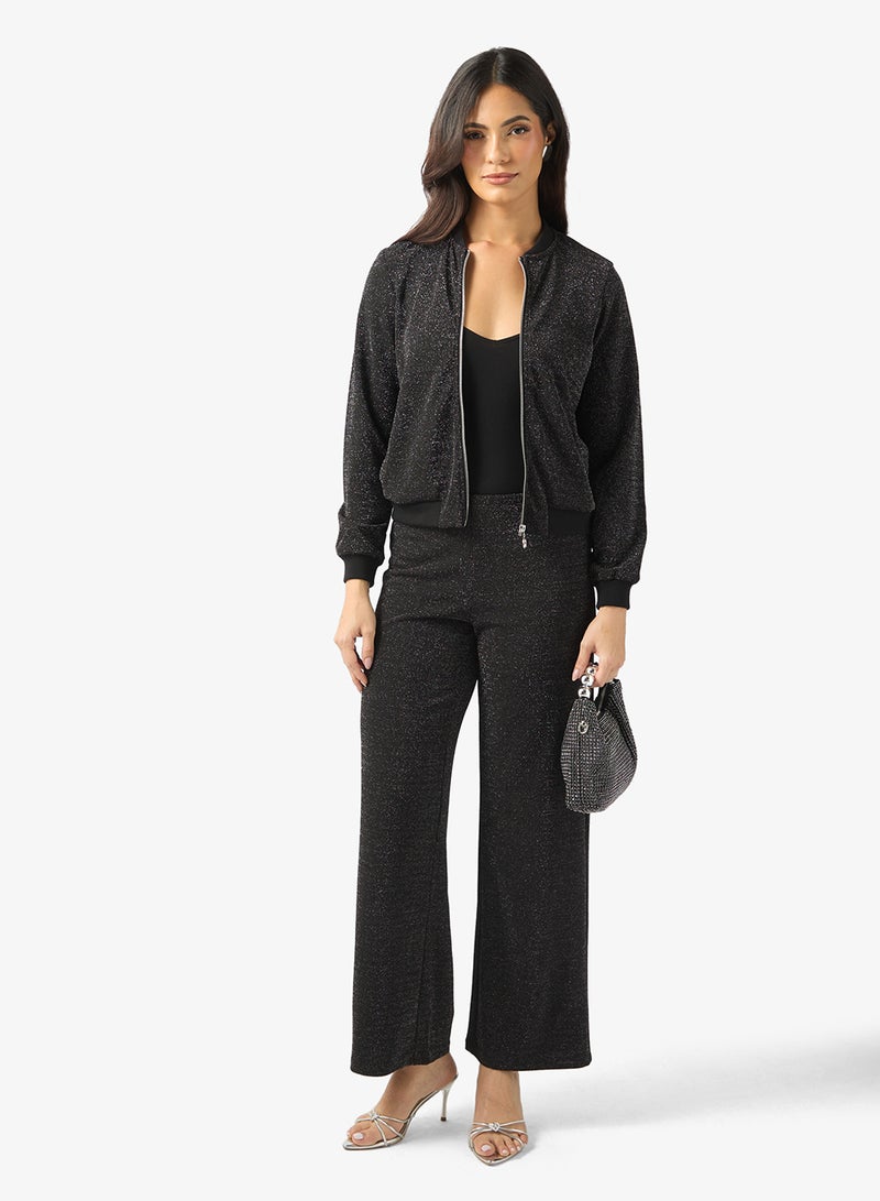 فيرو مودا جاكيت بامبرز بأكمام طويلة لامع من فمبرلين - Image 4