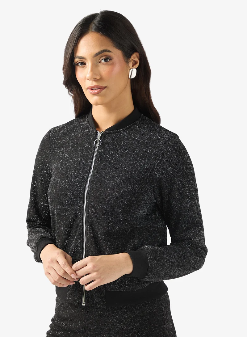 VERO MODA Vmberlin Glitter Long Sleeve Bomber Jacket