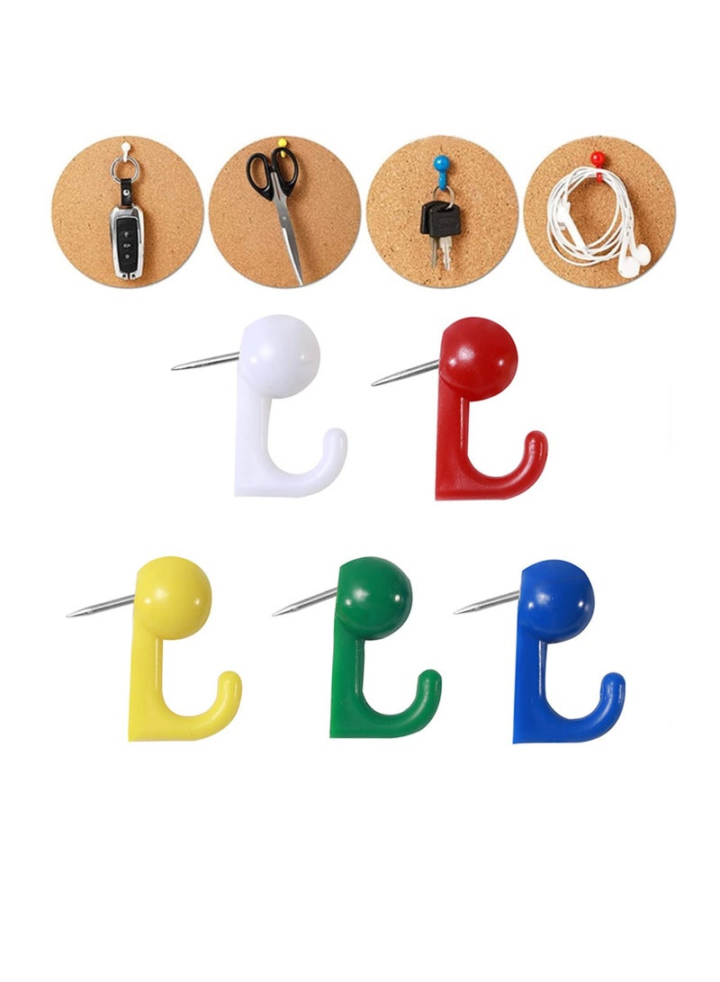 SYOSI Colored Push Pin, KASTWAVE Plastic Colored Push Pin Hooks Wall Hooks Mixed Color Thumb Nail For Cork Board Map Photo Calendar, Home Office School Supplies (50Pcs) - Image 1