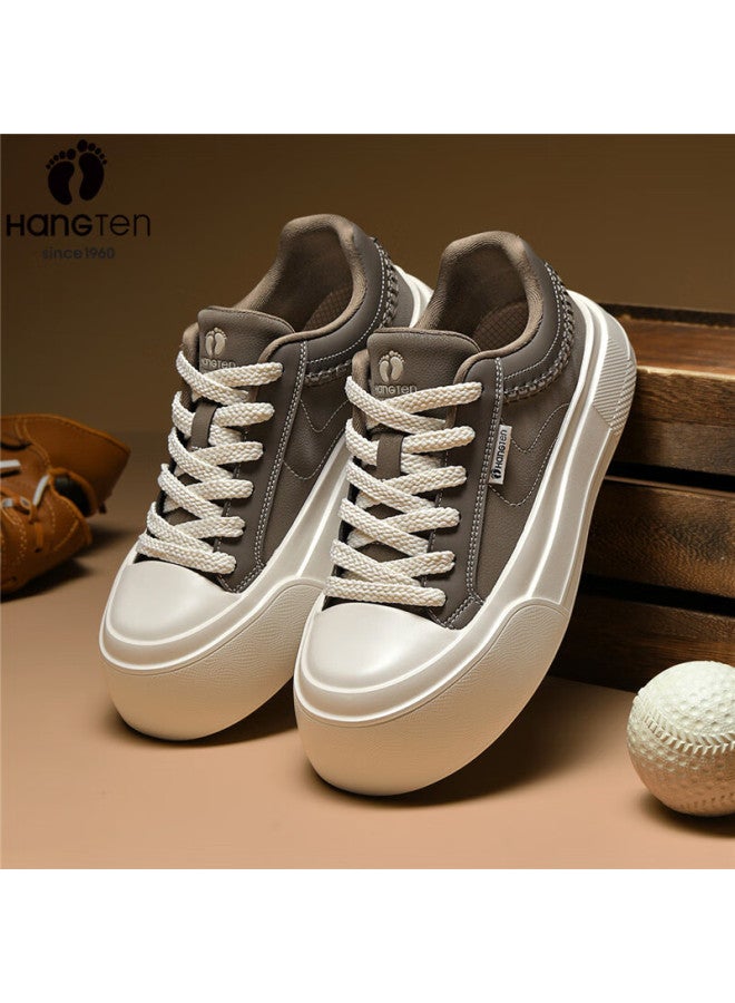 Hang Ten Classic Men's Skate Shoes Comfortable Casual Lightweight Durable Round Toe Colorblock Lace-up Sneakers - Image 1