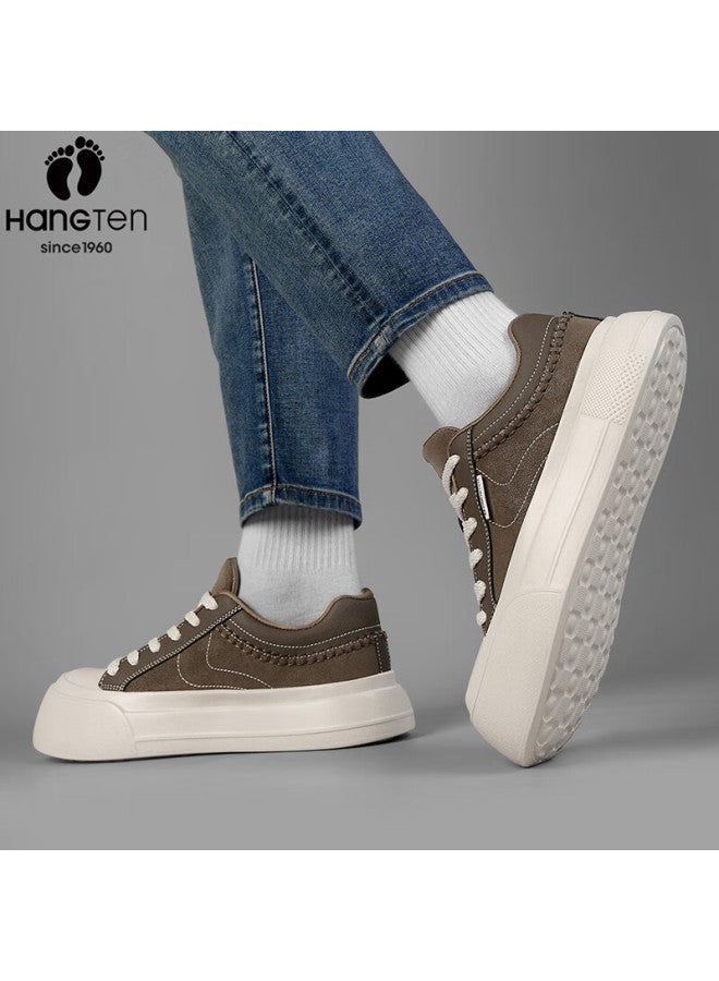 Hang Ten Classic Men's Skate Shoes Comfortable Casual Lightweight Durable Round Toe Colorblock Lace-up Sneakers - Image 5