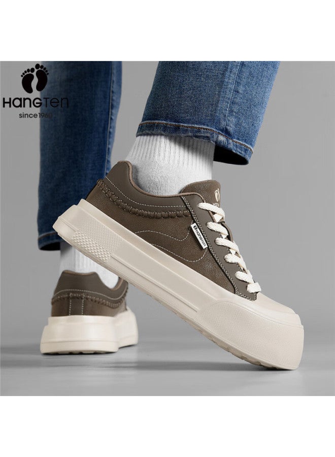 Hang Ten Classic Men's Skate Shoes Comfortable Casual Lightweight Durable Round Toe Colorblock Lace-up Sneakers - Image 3
