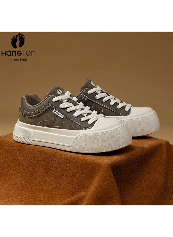 Hang Ten Classic Men's Skate Shoes Comfortable Casual Lightweight Durable Round Toe Colorblock Lace-up Sneakers - Image 2