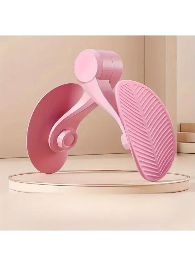 Pink Yoga Muscle Trainer Multifunctional Leg Clamp for Home Gym Body Sculpting Resistance Training - Image 1