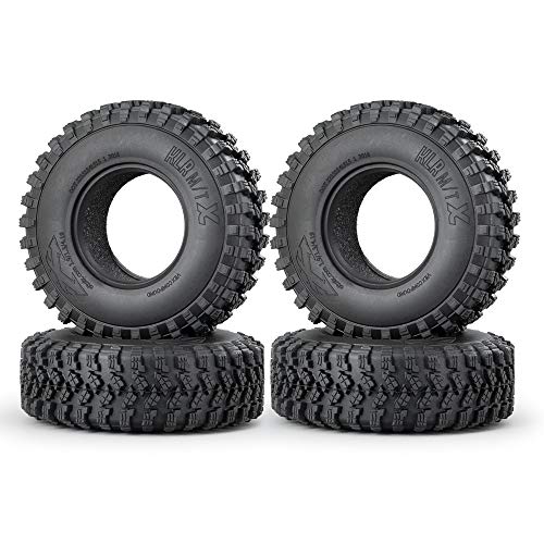 RCLIONS 4PCS Rubber 19 Rocks Tires with Foam Insert for Axial SCX10TRX4SCX10IISCX10III D90 D110 Redcat Gen7 Gen8 110 RC Crawler Car - Image 1