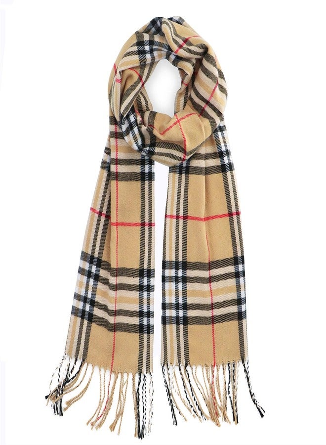 وشاح رجالي من فيميت بلون الجمل بنقشة مربعات، وشاح شتوي كبير الحجم بنقشة مربعات من العشائر الاسكتلندية (مقاس أمريكي 12) - Image 2