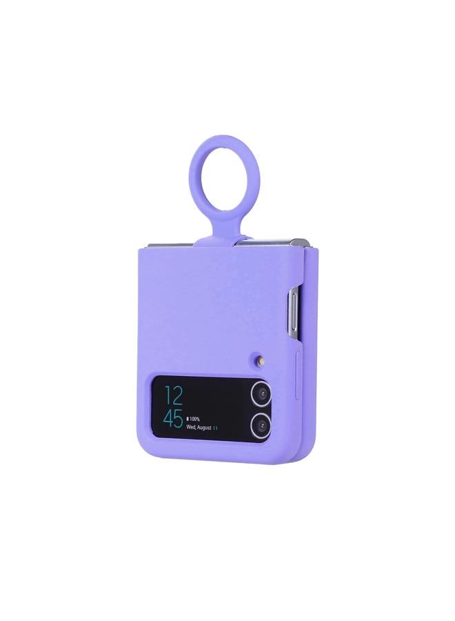 S-TOP Case For Samsung Galaxy Flip 3 Silicone Integrated Ring Buckle Phone Case - Image 2