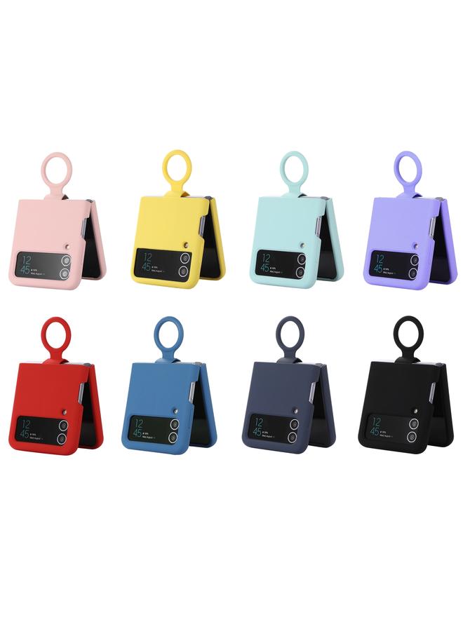 S-TOP Case For Samsung Galaxy Flip 3 Silicone Integrated Ring Buckle Phone Case - Image 5