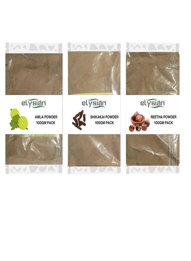 إليسيان مجموعة إليسيان من مسحوق الريثا والأملا والشيكاكاي العضوي - 100 غرام (3 عبوات × 100 غرام) | عبوة صابون بودرة طبيعية 100%، جوز الأريثا، الأملا لتنظيف الشعر ومنحه لمعاناً - Image 2