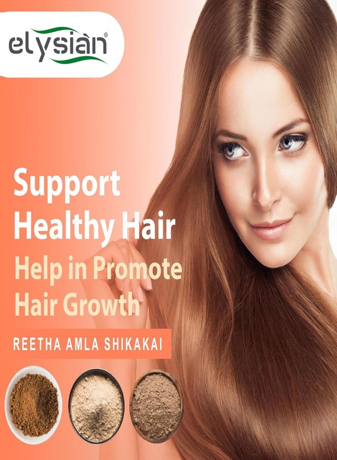 إليسيان مجموعة إليسيان من مسحوق الريثا والأملا والشيكاكاي العضوي - 100 غرام (3 عبوات × 100 غرام) | عبوة صابون بودرة طبيعية 100%، جوز الأريثا، الأملا لتنظيف الشعر ومنحه لمعاناً - Image 3