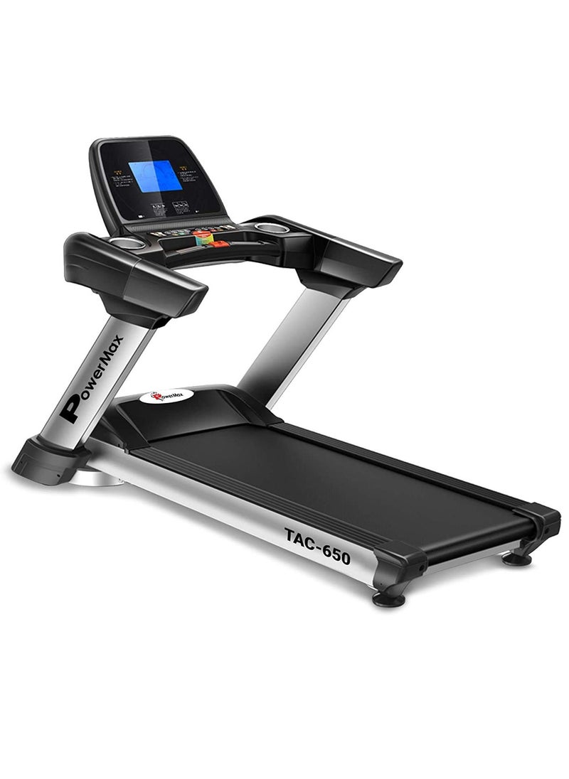 PowerMax Fitness PowerMax Fitness TAC-650 (5.0HP Peak) Motorized Treadmill For Gym, Commercial treadmill with Auto-Incline, 12 pre-set programs, Max.Speed 20.8 Km/ph, Max User Weight 150 Kg,  - Image 1